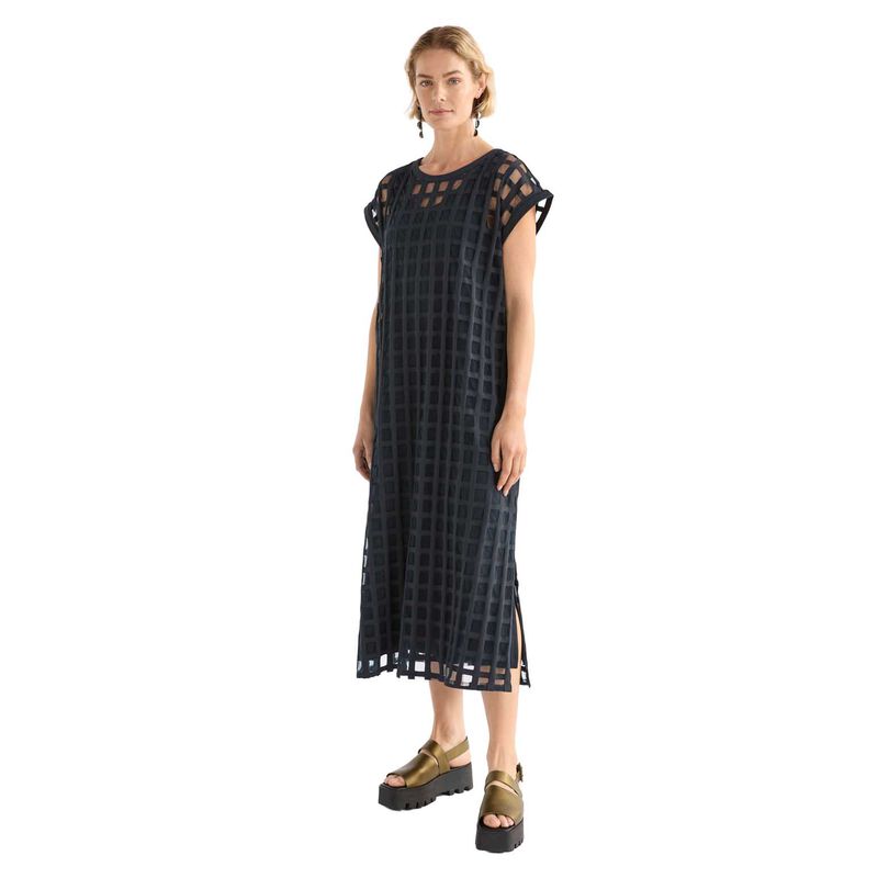 ELK Grid Burnout Midi Dress image number 0
